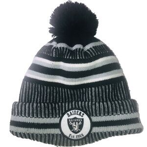 New Era Team NFL Raiders est. 1960 -NFL 100th ann. Knit Pom Hat-OSFM Unisex